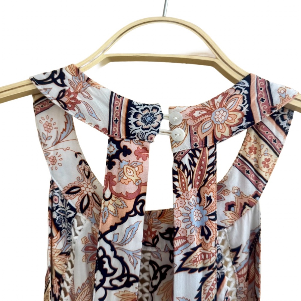 Abel The Label Charlotte Floral Maxi Halter Dress XS Anthropologie Boho Rayon - Picture 6 of 12